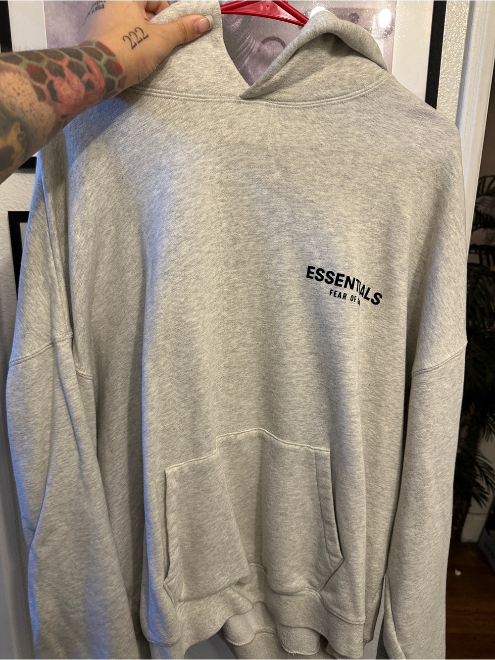 Essentials Men's Light Gray Hoodie